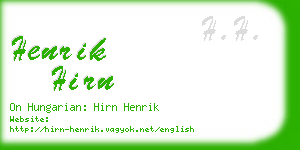 henrik hirn business card